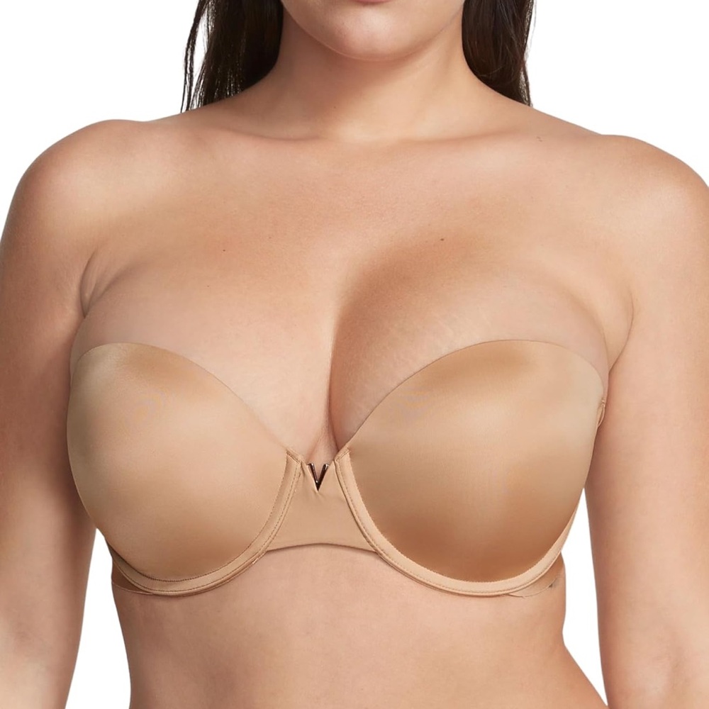 Victoria's Secret Tan Strapless Bra with Seamless Finish